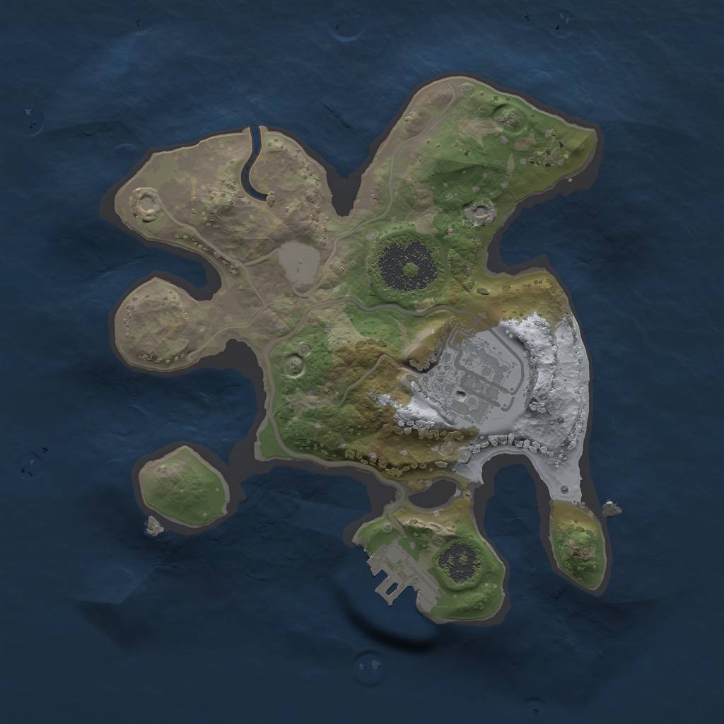 Rust Map: Procedural Map, Size: 2000, Seed: 806750441, 5 Monuments