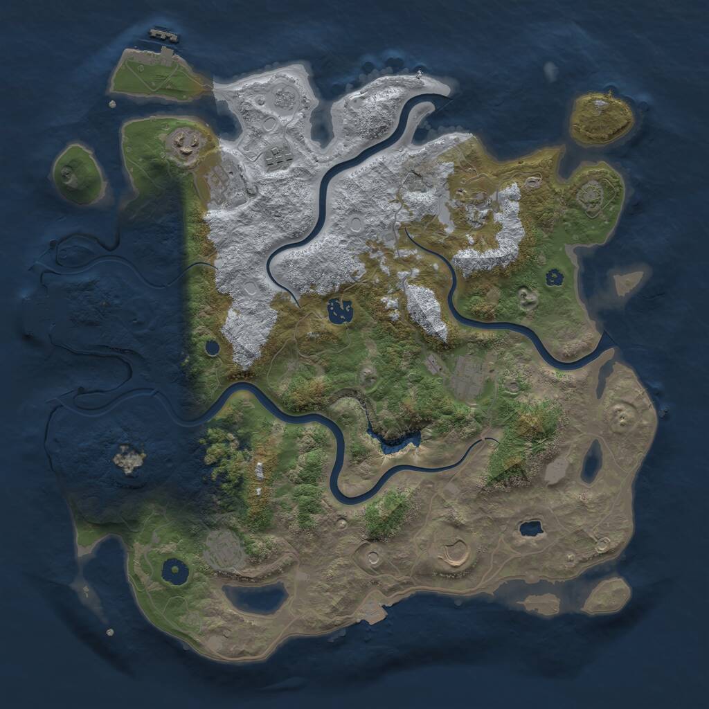 Rust Map: Procedural Map, Size: 4000, Seed: 1537669390, 14 Monuments