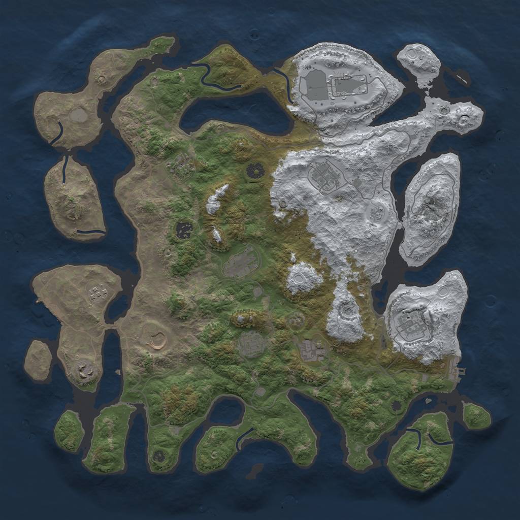 Rust Map: Procedural Map, Size: 4500, Seed: 1859410472, 20 Monuments