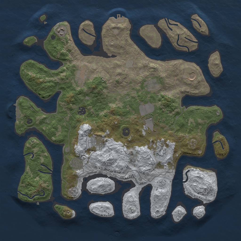 Rust Map: Procedural Map, Size: 4250, Seed: 222120621, 19 Monuments