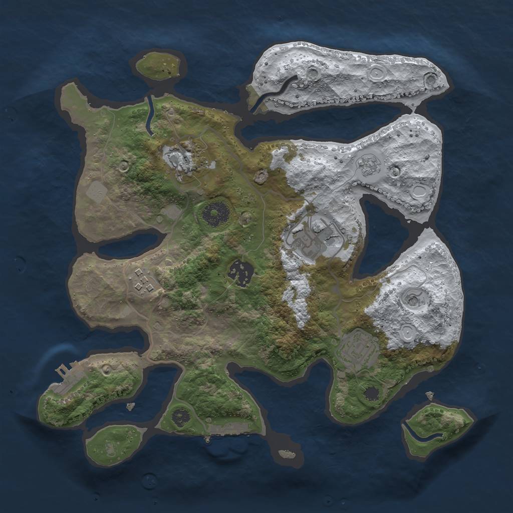 Rust Map: Procedural Map, Size: 3000, Seed: 65151, 14 Monuments