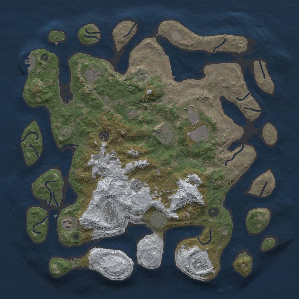 Rust Map: Procedural Map, Size: 4300, Seed: 2844275, 18 Monuments