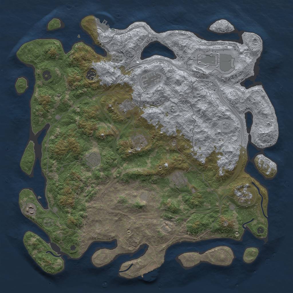 Rust Map: Procedural Map, Size: 4500, Seed: 899622598, 19 Monuments