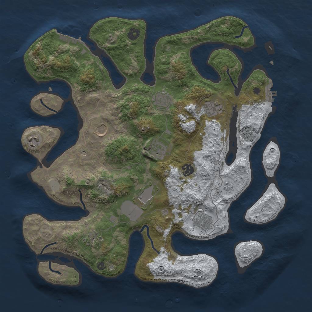 Rust Map: Procedural Map, Size: 3800, Seed: 138, 19 Monuments
