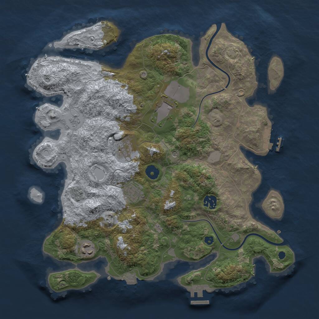 Rust Map: Procedural Map, Size: 3500, Seed: 38658400, 12 Monuments