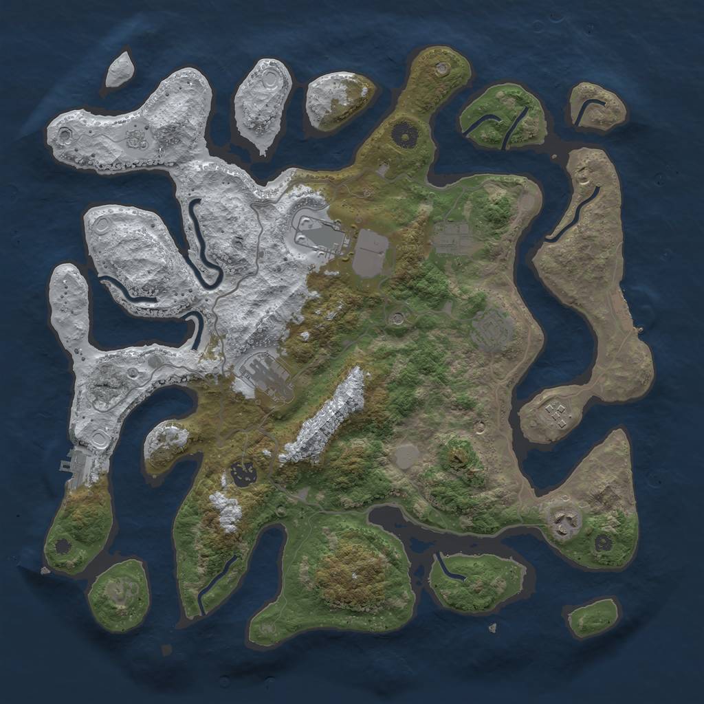 Rust Map: Procedural Map, Size: 4000, Seed: 157041098, 16 Monuments
