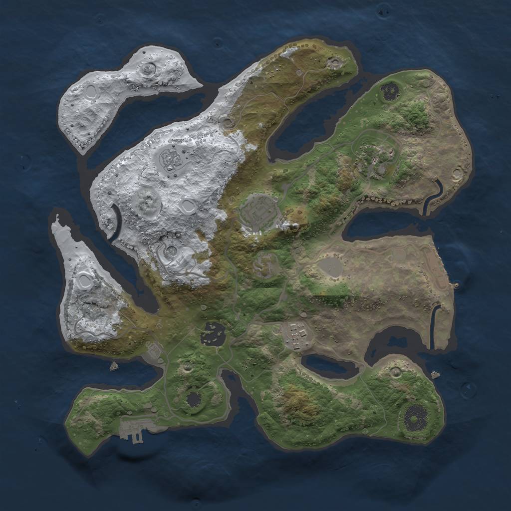 Rust Map: Procedural Map, Size: 3000, Seed: 507287558, 13 Monuments
