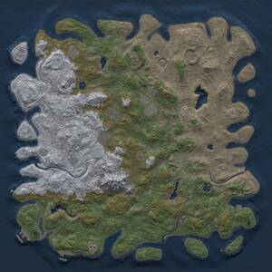 Thumbnail Rust Map: Procedural Map, Size: 5500, Seed: 123456, 17 Monuments