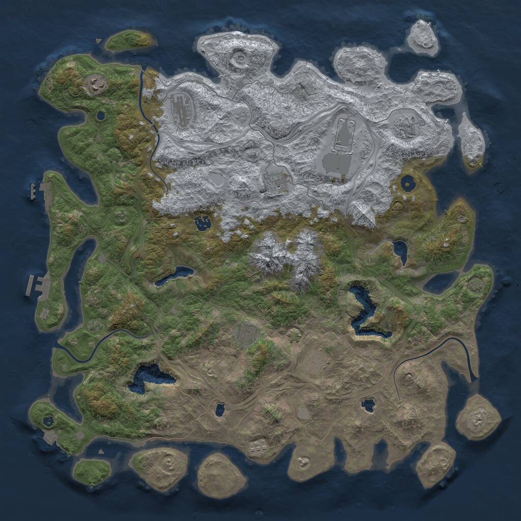 Rust Map: Procedural Map, Size: 5000, Seed: 1707582069, 15 Monuments