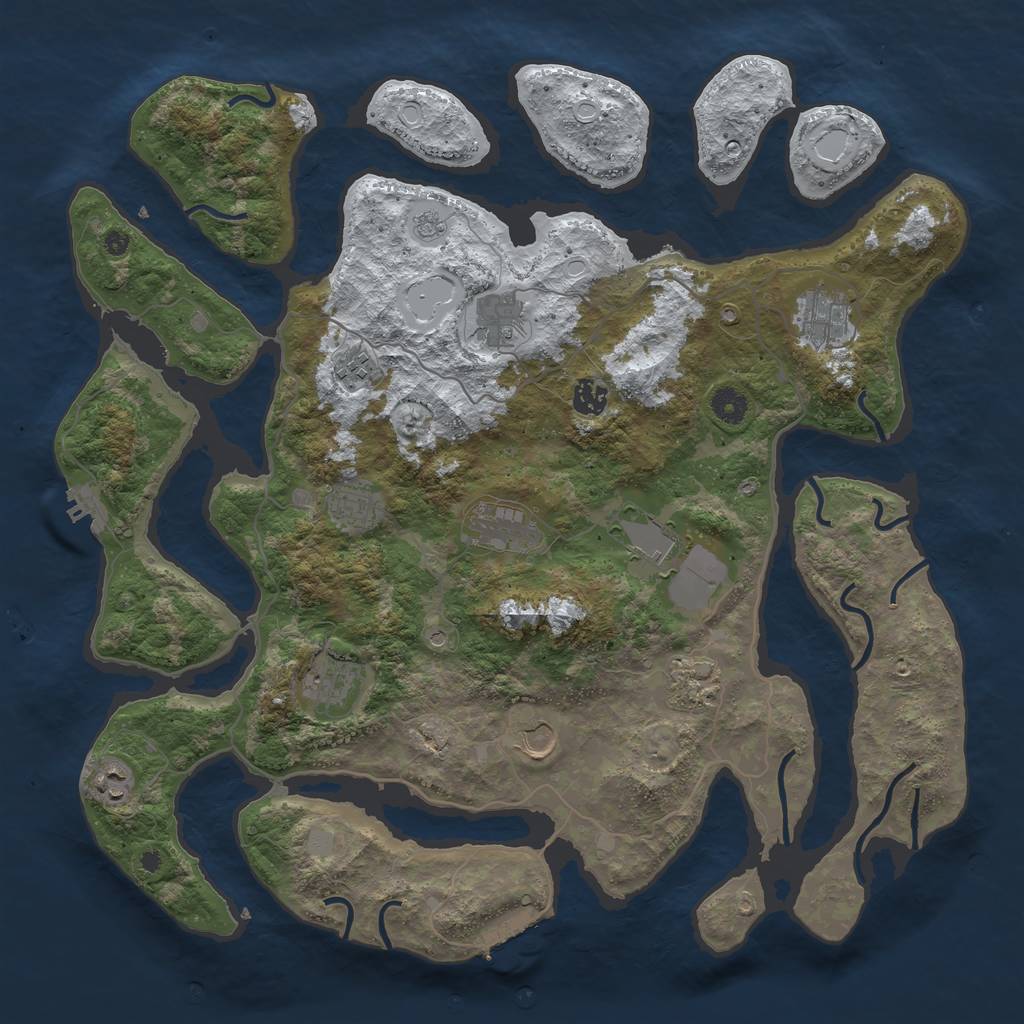 Rust Map: Procedural Map, Size: 4300, Seed: 853869086, 20 Monuments