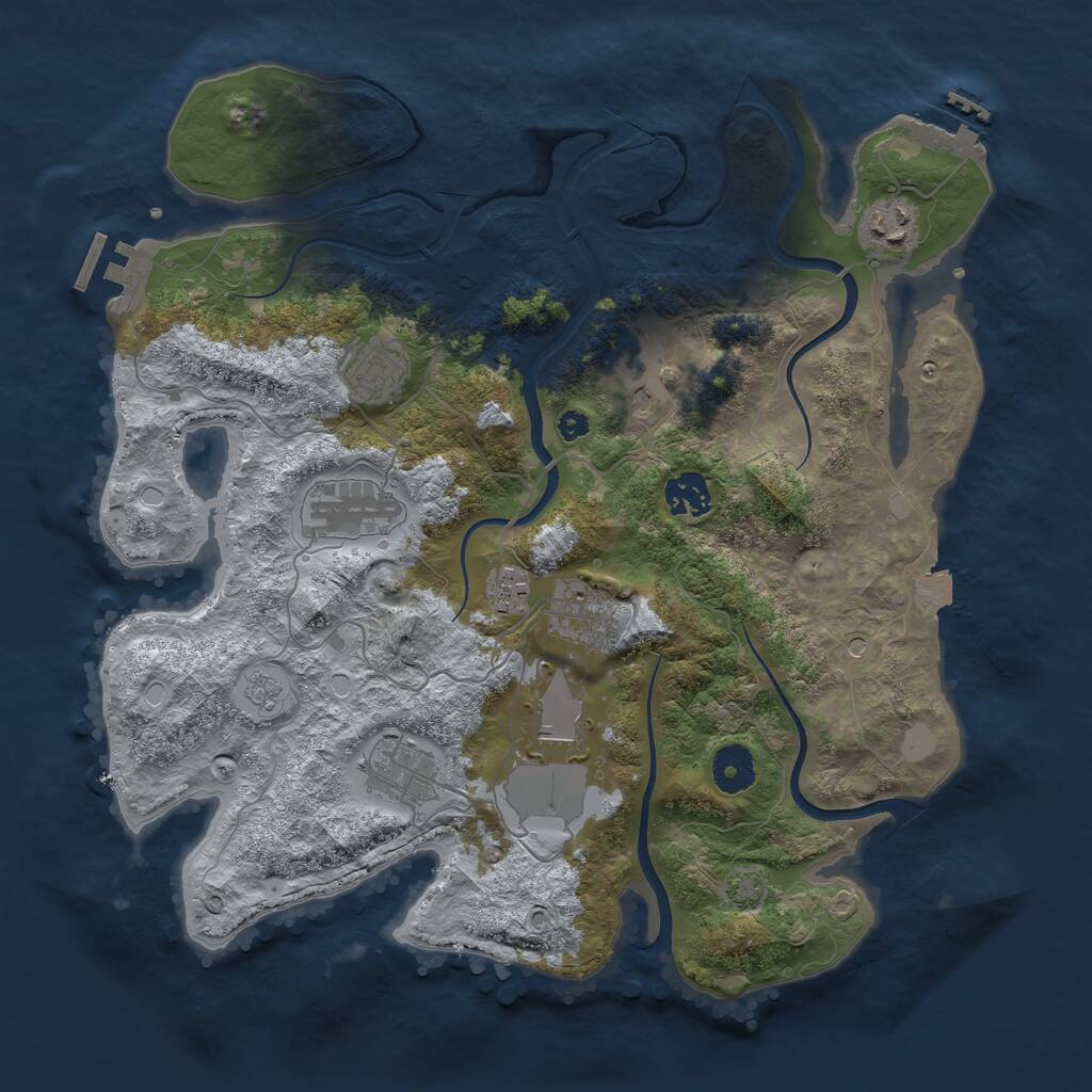 Rust Map: Procedural Map, Size: 3600, Seed: 257757452, 15 Monuments