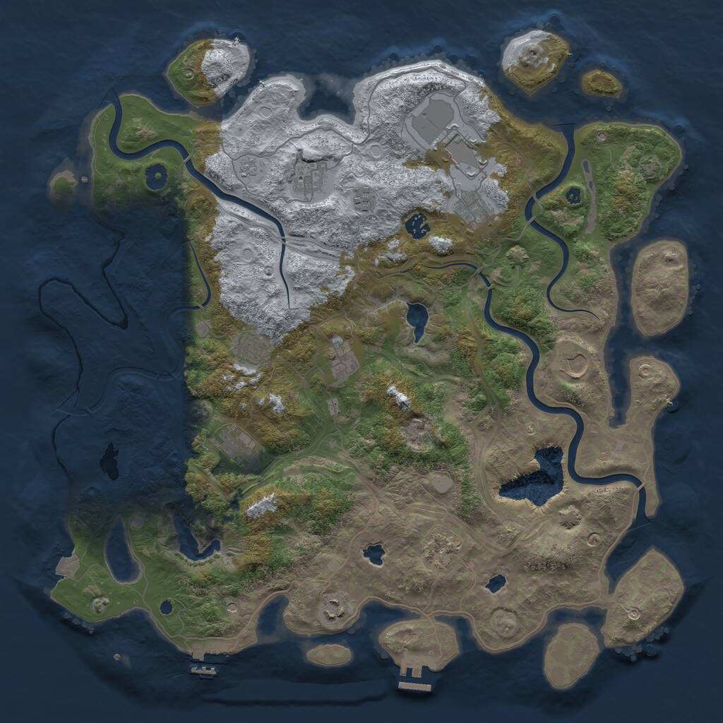 Rust Map: Procedural Map, Size: 4500, Seed: 6443199, 17 Monuments