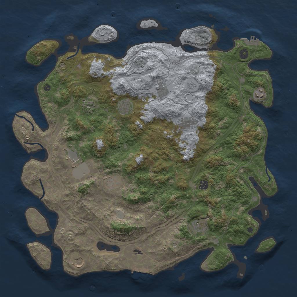 Rust Map: Procedural Map, Size: 4500, Seed: 1371902, 20 Monuments