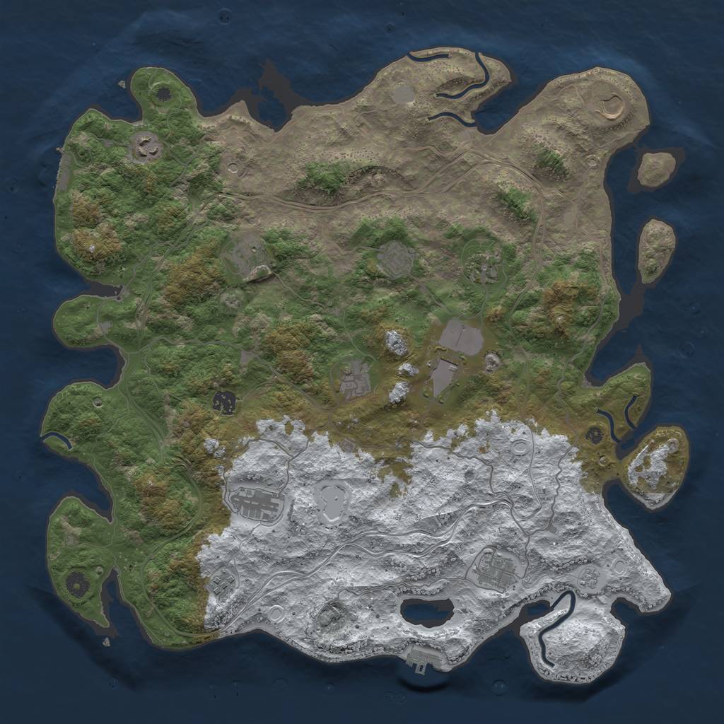 Rust Map: Procedural Map, Size: 4500, Seed: 5883653, 20 Monuments