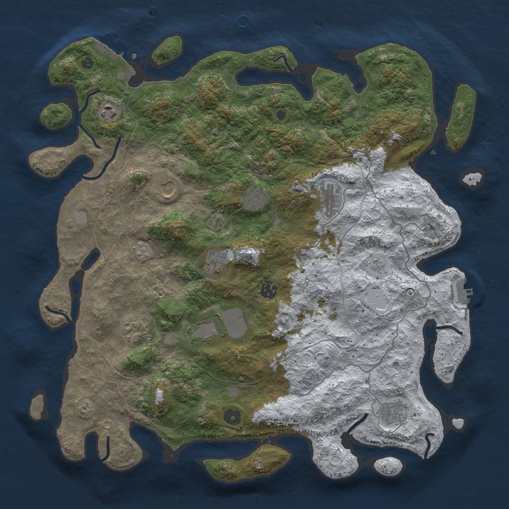 Rust Map: Procedural Map, Size: 4500, Seed: 99901, 19 Monuments