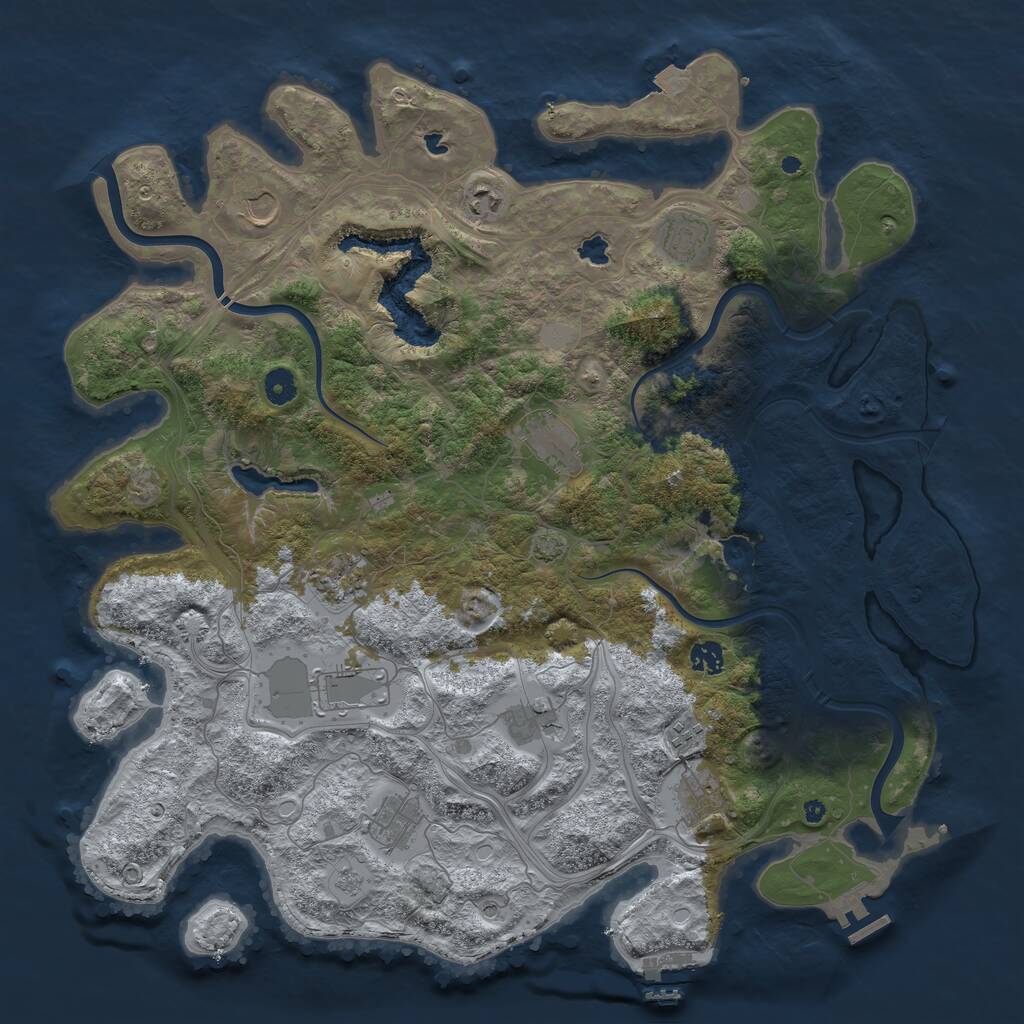 Rust Map: Procedural Map, Size: 4500, Seed: 5784745, 17 Monuments