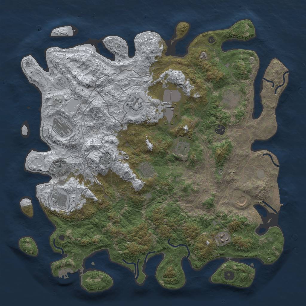 Rust Map: Procedural Map, Size: 4500, Seed: 4491978, 20 Monuments
