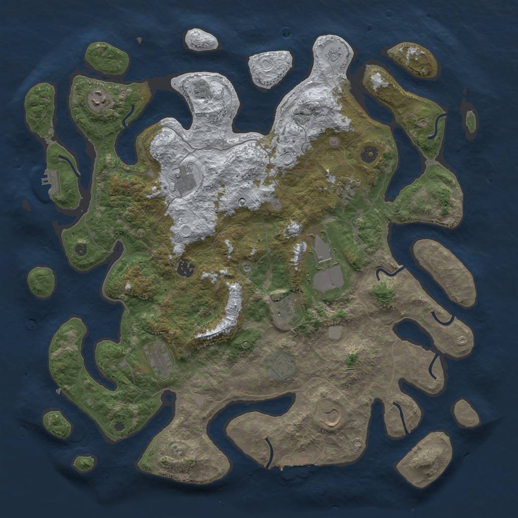Rust Map: Procedural Map, Size: 4500, Seed: 6438980, 19 Monuments