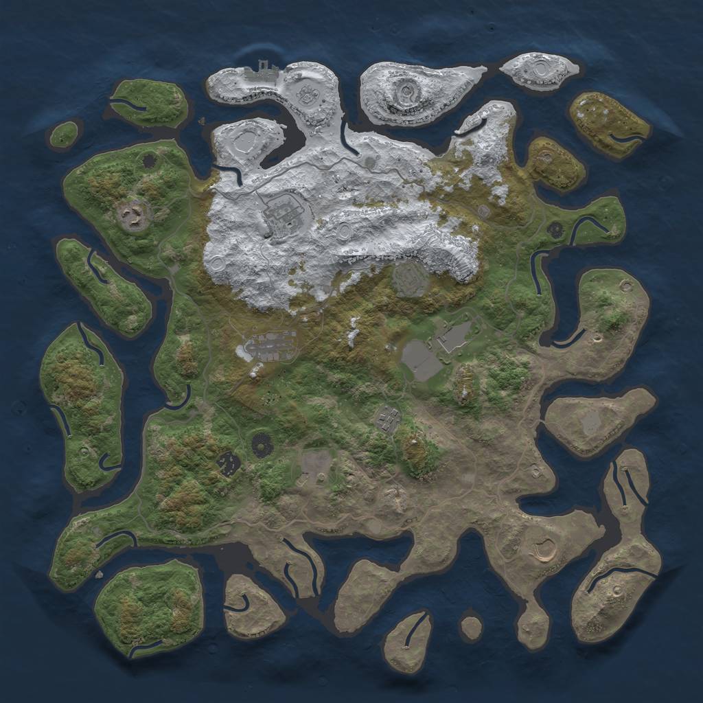 Rust Map: Procedural Map, Size: 4500, Seed: 4242008, 17 Monuments