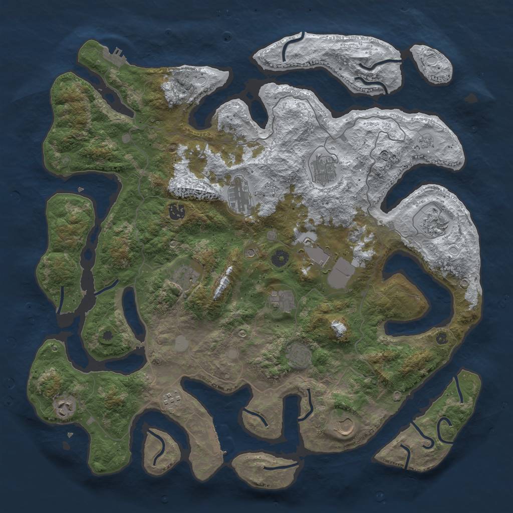 Rust Map: Procedural Map, Size: 4500, Seed: 1982146, 20 Monuments