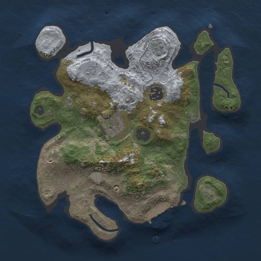 Rust Map: Procedural Map, Size: 2750, Seed: 4687, 10 Monuments