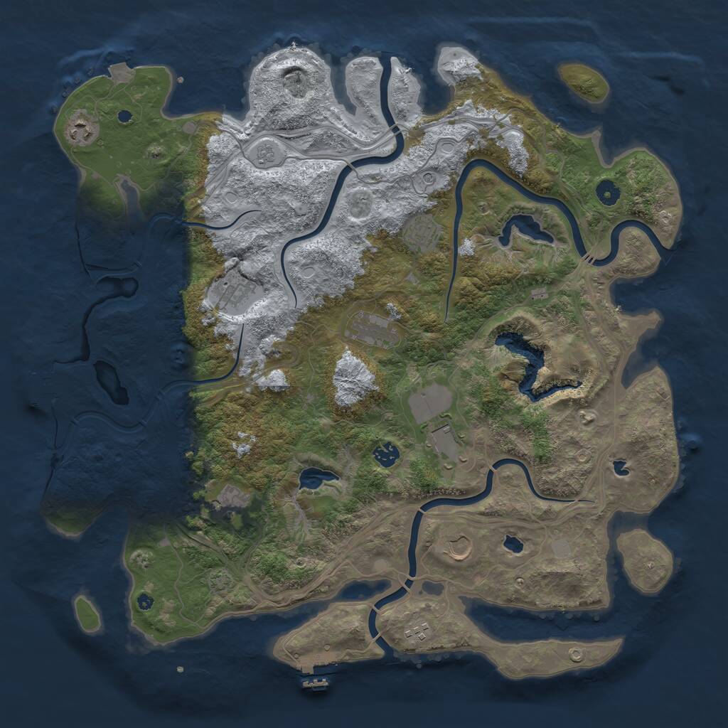Rust Map: Procedural Map, Size: 4500, Seed: 4801763, 15 Monuments