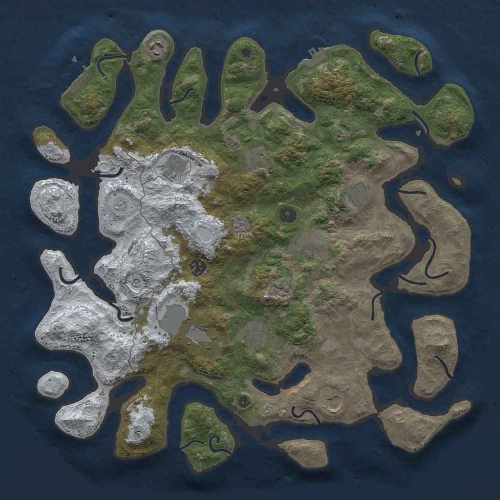 Rust Map: Procedural Map, Size: 4500, Seed: 2770251, 19 Monuments