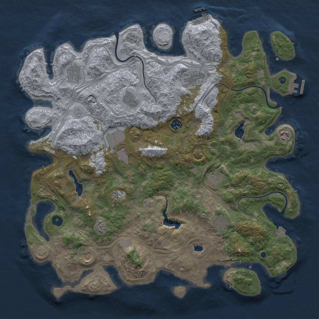 Rust Map: Procedural Map, Size: 4500, Seed: 5557072, 17 Monuments