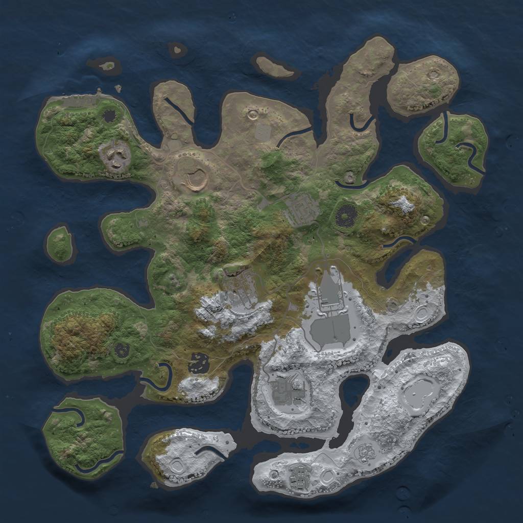 Rust Map: Procedural Map, Size: 3500, Seed: 5472640, 15 Monuments