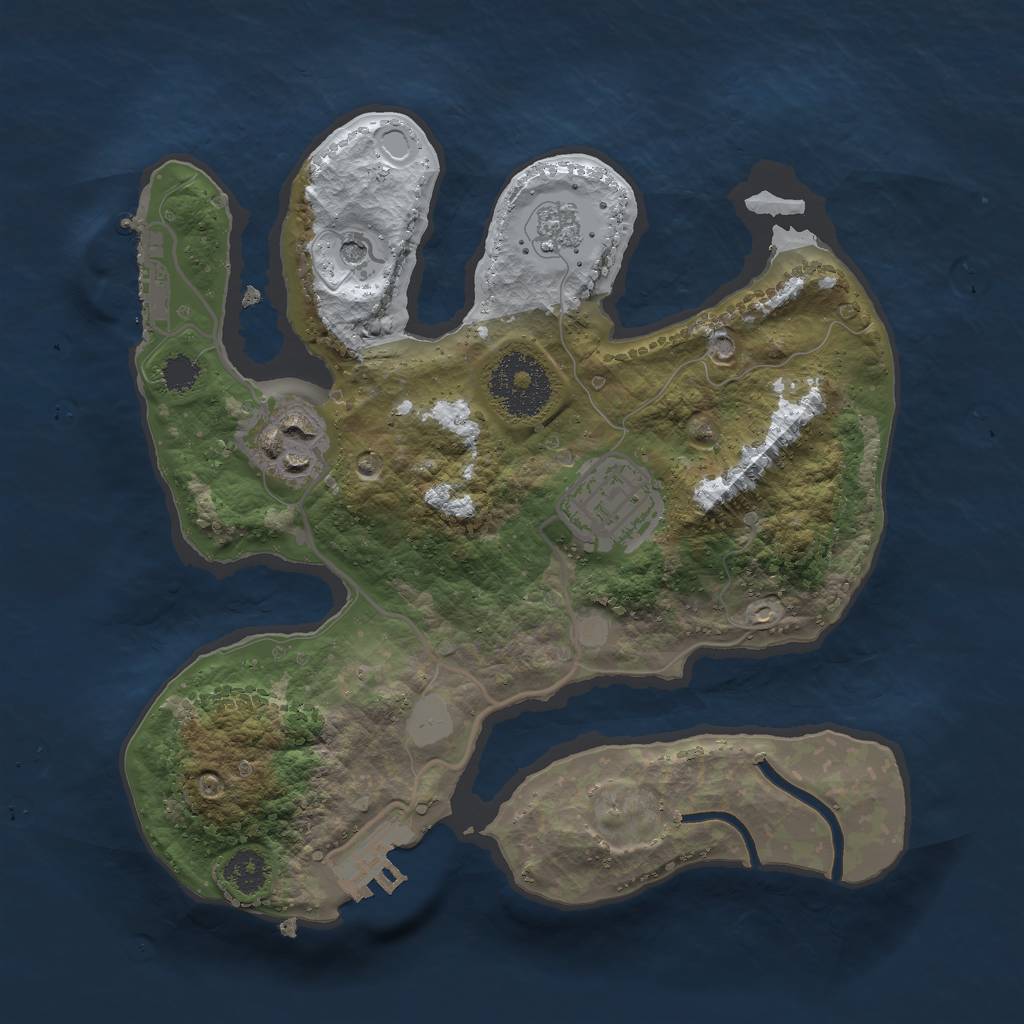Rust Map: Procedural Map, Size: 2500, Seed: 1123158523, 11 Monuments