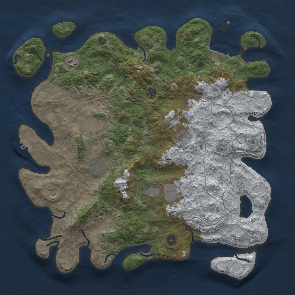 Rust Map: Procedural Map, Size: 4250, Seed: 20857, 17 Monuments