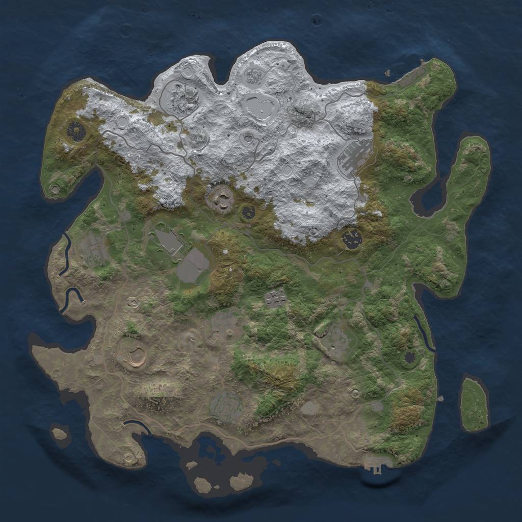 Rust Map: Procedural Map, Size: 4050, Seed: 389428620, 20 Monuments