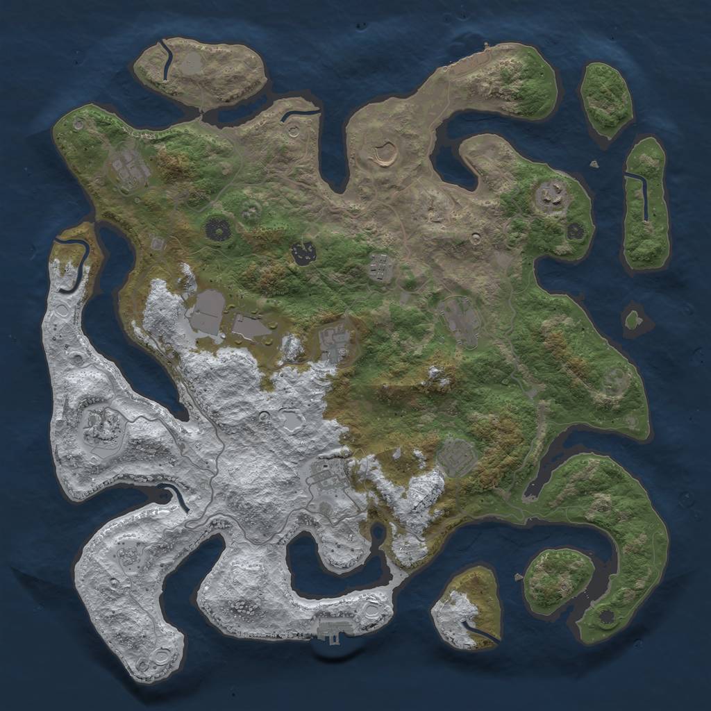 Rust Map: Procedural Map, Size: 4300, Seed: 896471735, 20 Monuments