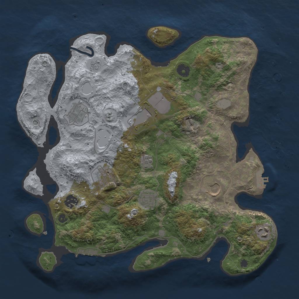 Rust Map: Procedural Map, Size: 3500, Seed: 521080911, 15 Monuments