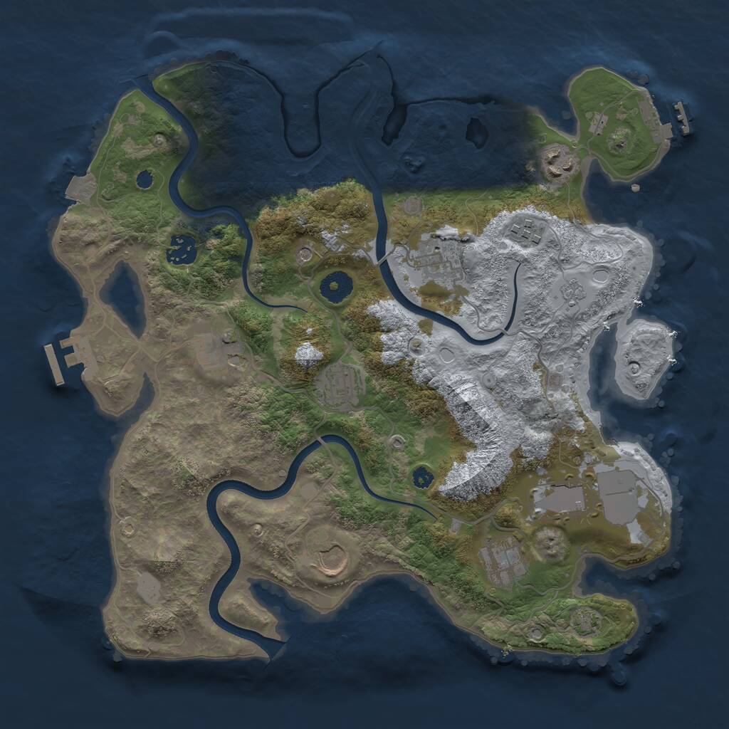 Rust Map: Procedural Map, Size: 3500, Seed: 5885510, 15 Monuments