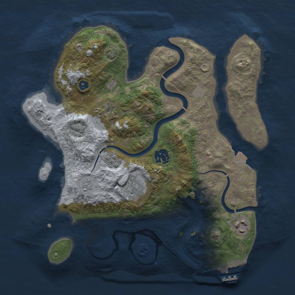 Rust Map: Procedural Map, Size: 3000, Seed: 162048383, 10 Monuments