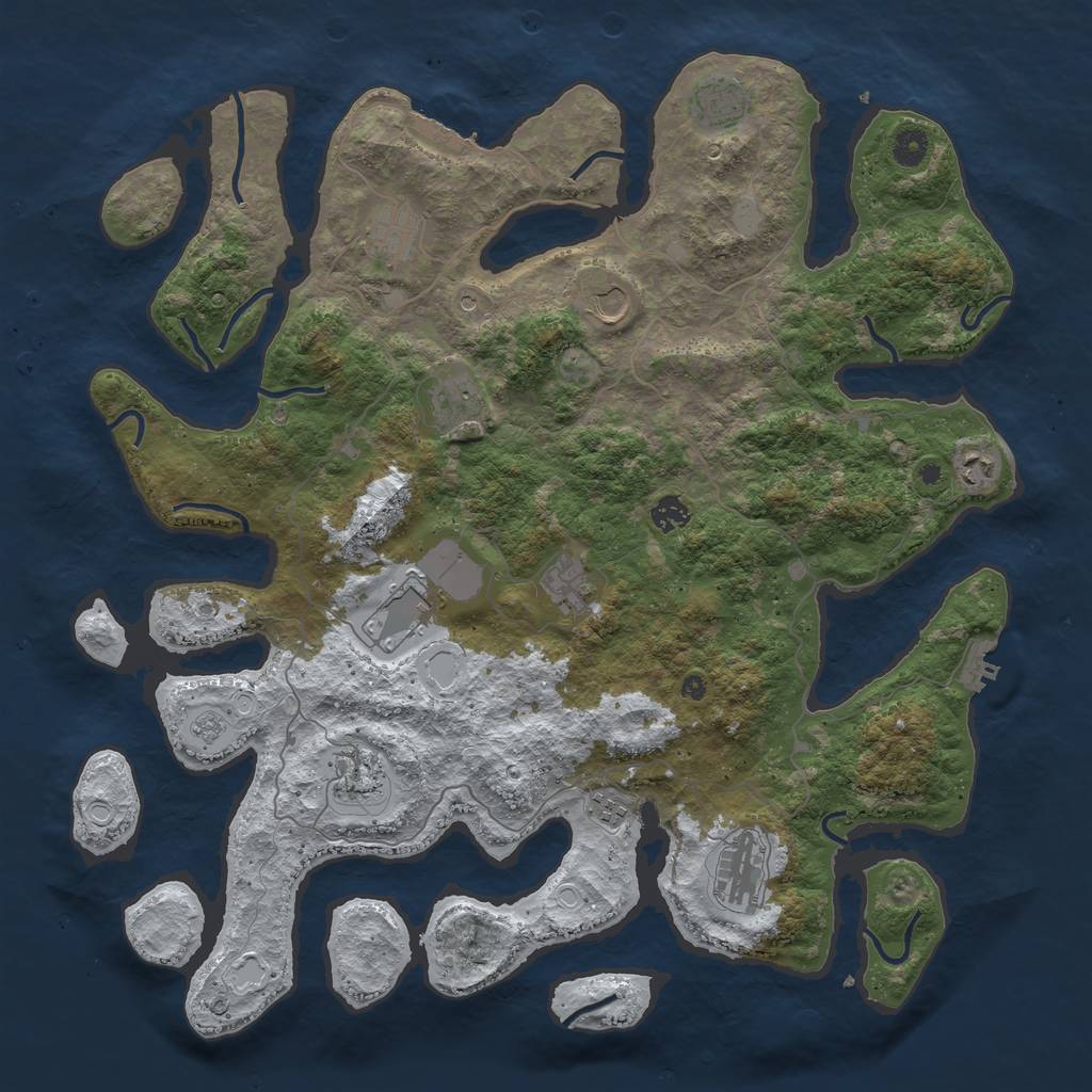 Rust Map: Procedural Map, Size: 4500, Seed: 1738033200, 20 Monuments