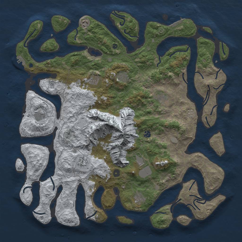 Rust Map: Procedural Map, Size: 5000, Seed: 67846546, 19 Monuments