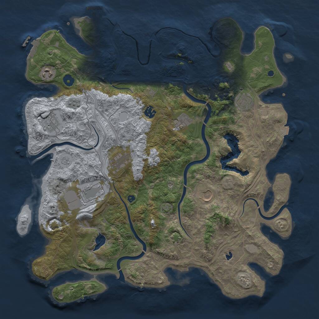 Rust Map: Procedural Map, Size: 4250, Seed: 1403707376, 15 Monuments