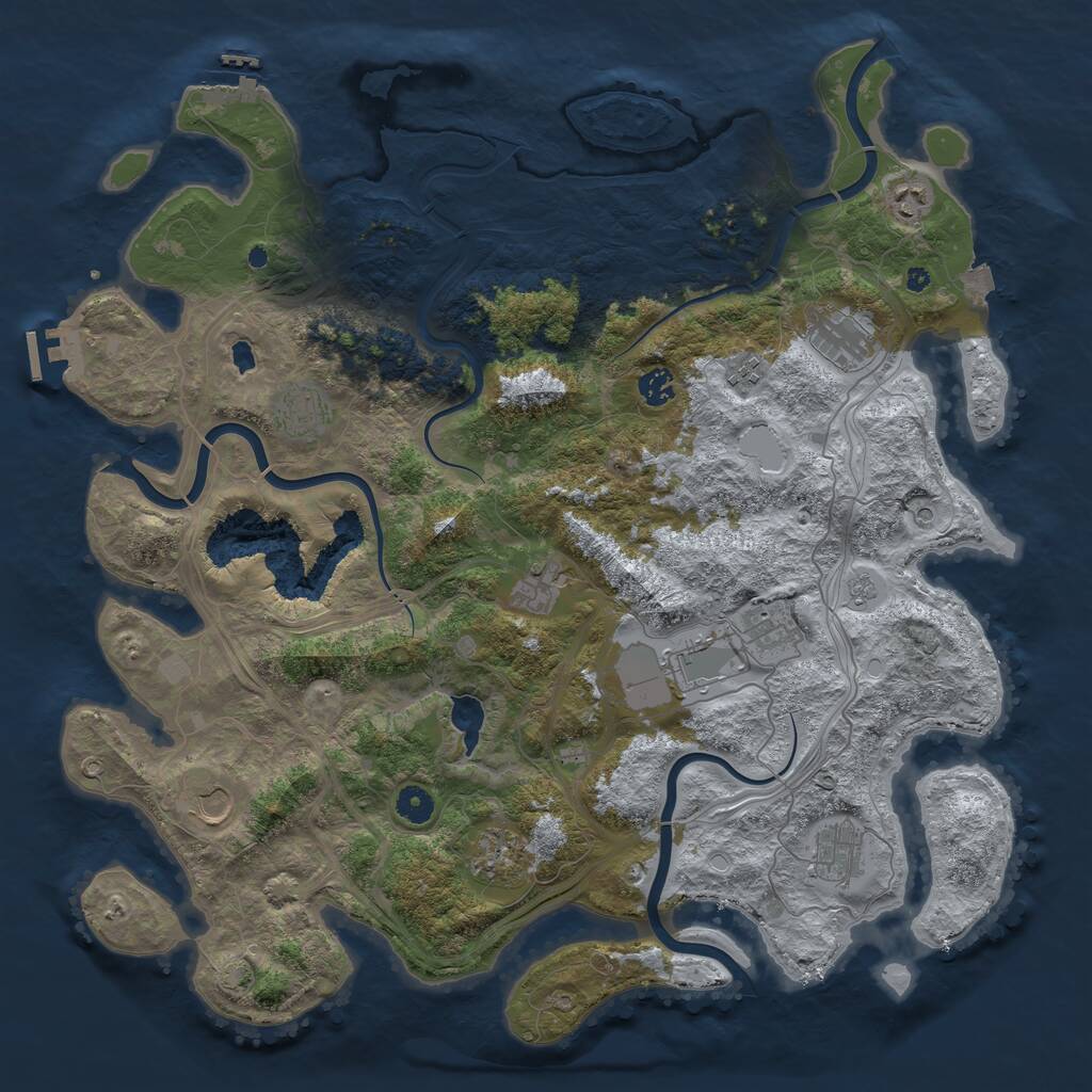 Rust Map: Procedural Map, Size: 4450, Seed: 6032503, 17 Monuments