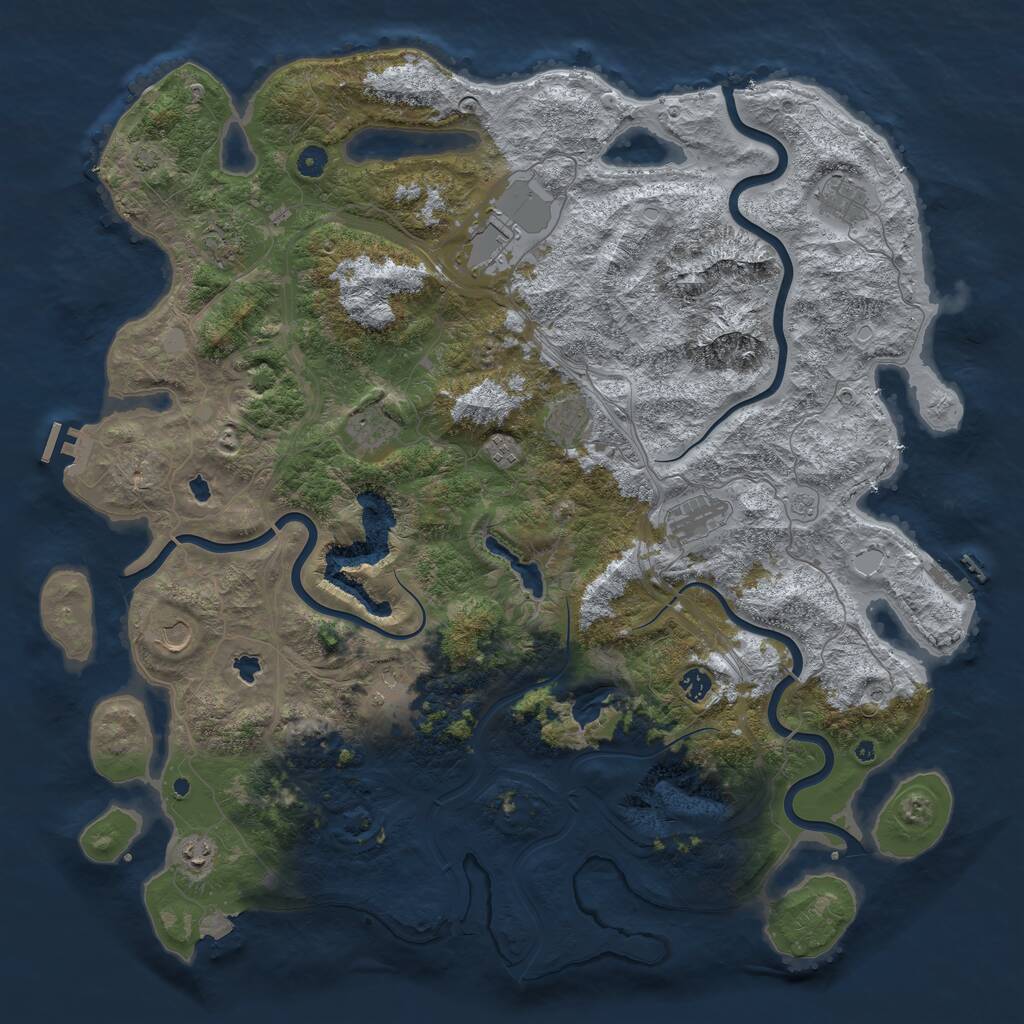 Rust Map: Procedural Map, Size: 5000, Seed: 1803118408, 17 Monuments