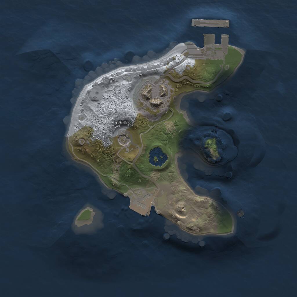 Rust Map: Procedural Map, Size: 1600, Seed: 658, 4 Monuments