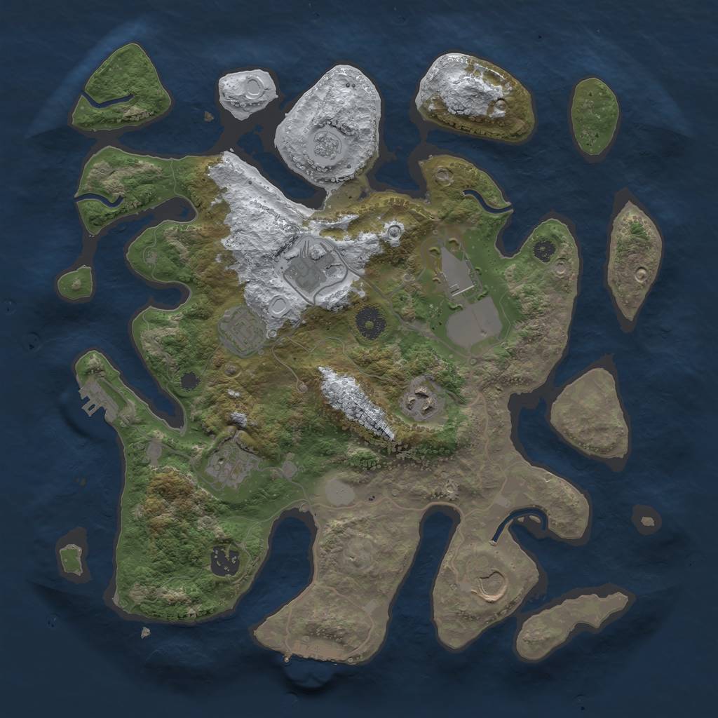 Rust Map: Procedural Map, Size: 3500, Seed: 1297612, 15 Monuments