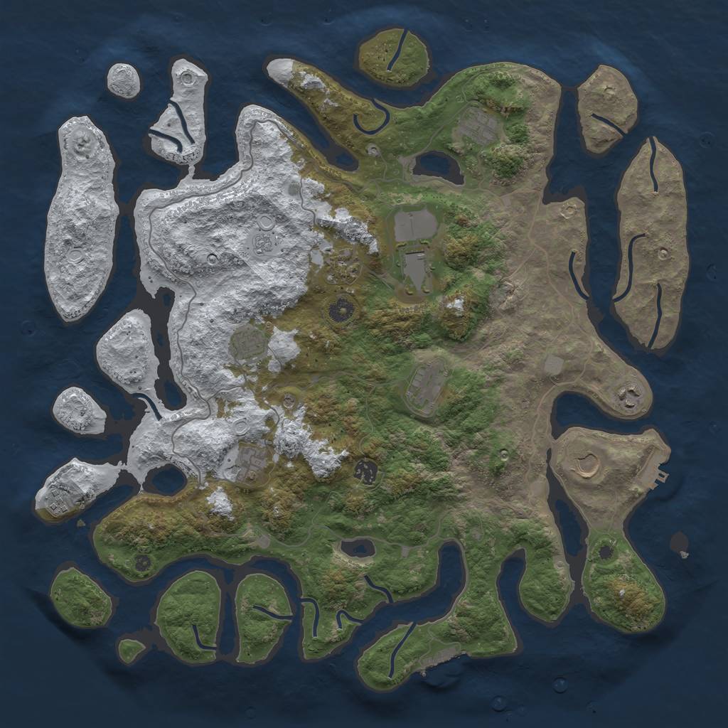 Rust Map: Procedural Map, Size: 4500, Seed: 1722686, 19 Monuments