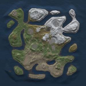 Thumbnail Rust Map: Barren, Size: 3500, Seed: 28, 12 Monuments