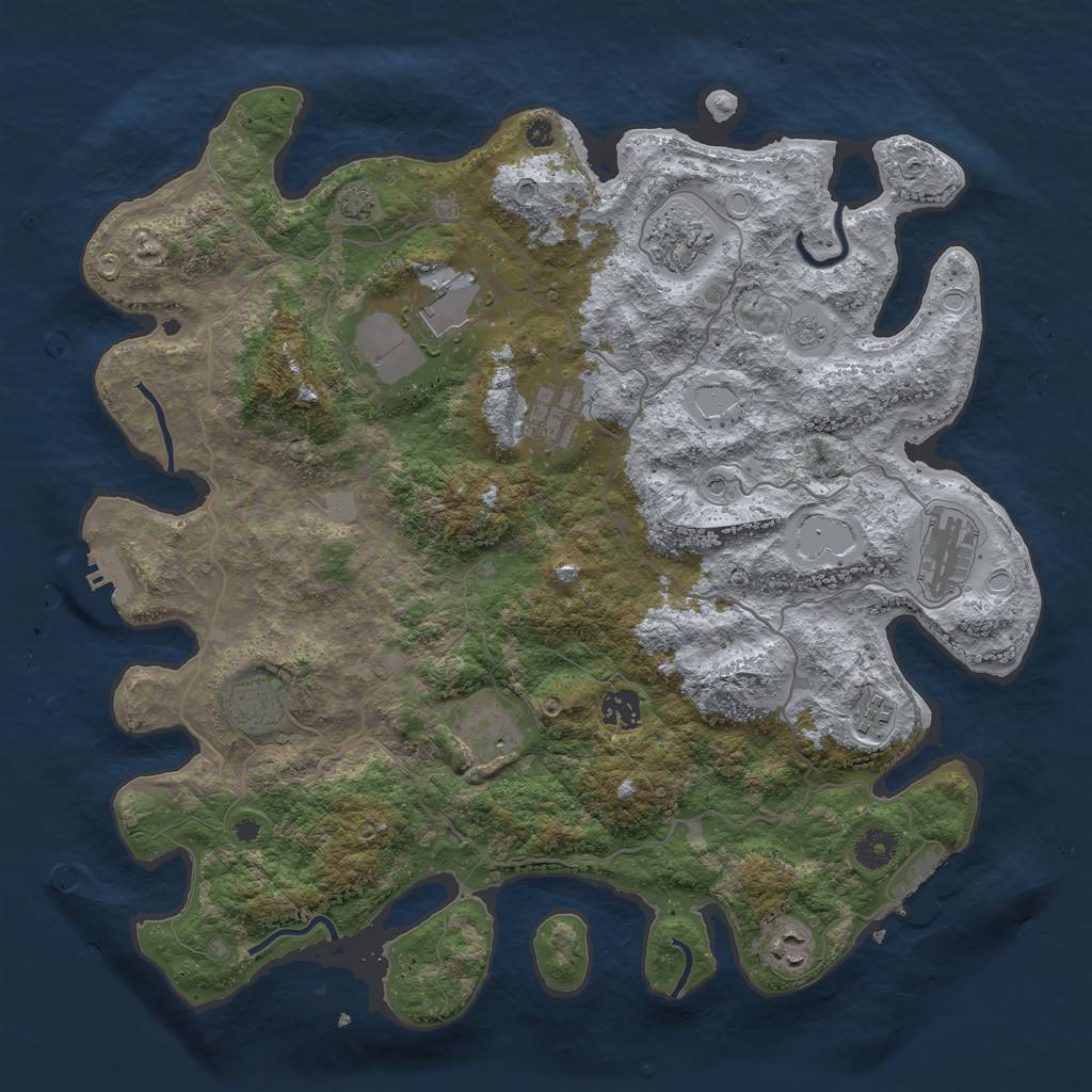 Rust Map: Procedural Map, Size: 4000, Seed: 11862252, 17 Monuments