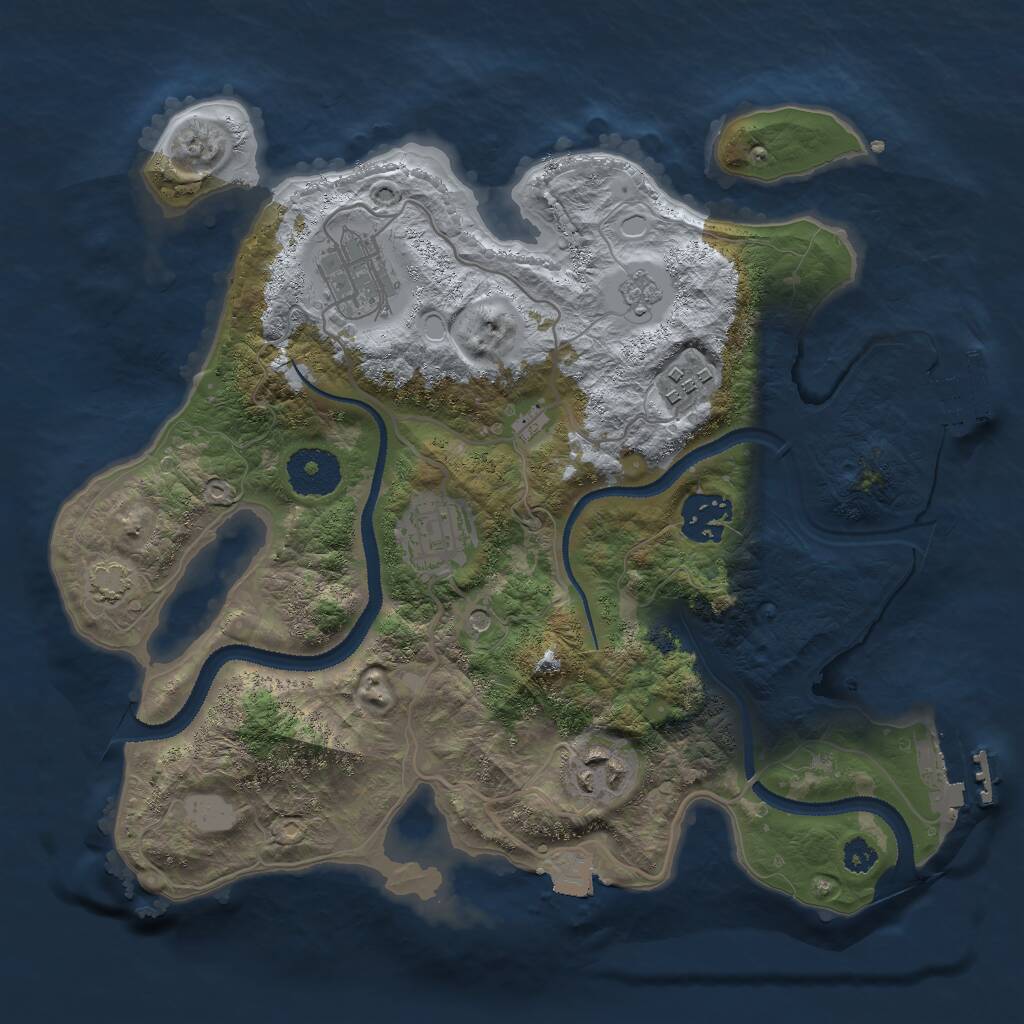 Rust Map: Procedural Map, Size: 3000, Seed: 813042781, 11 Monuments