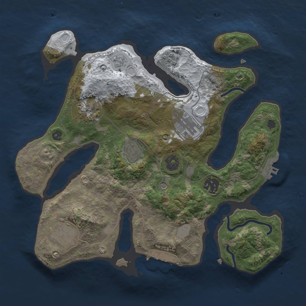 Rust Map: Procedural Map, Size: 3000, Seed: 813042781, 15 Monuments