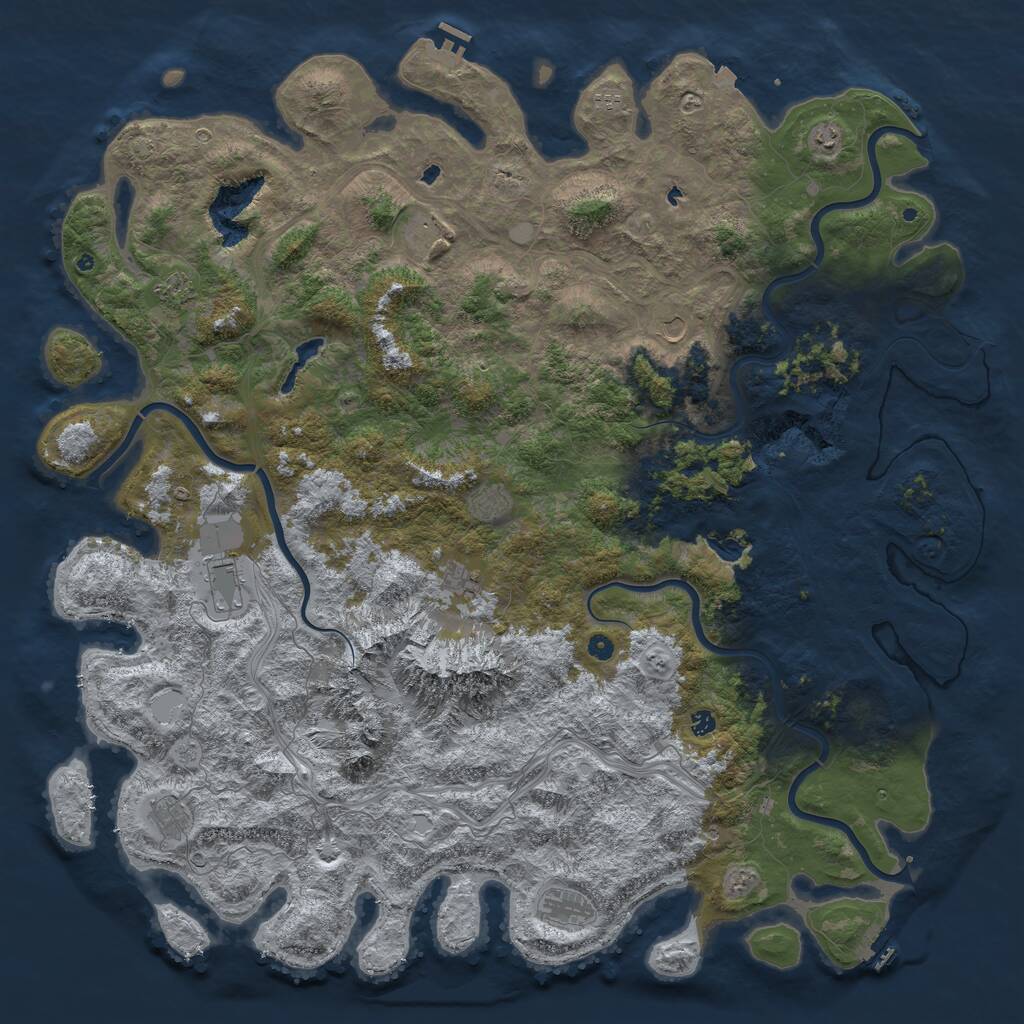 Rust Map: Procedural Map, Size: 6000, Seed: 18769420, 17 Monuments