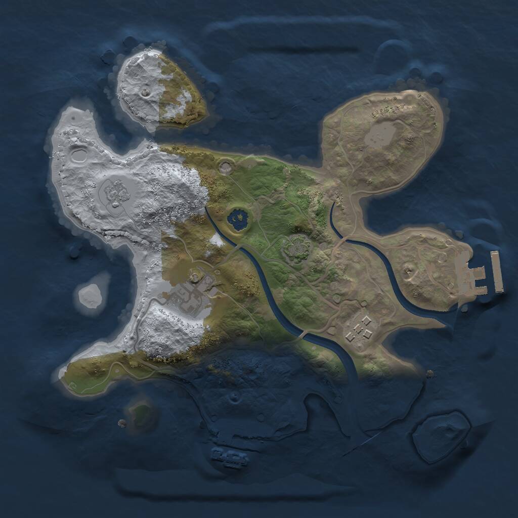 Rust Map: Procedural Map, Size: 2500, Seed: 616211021, 7 Monuments